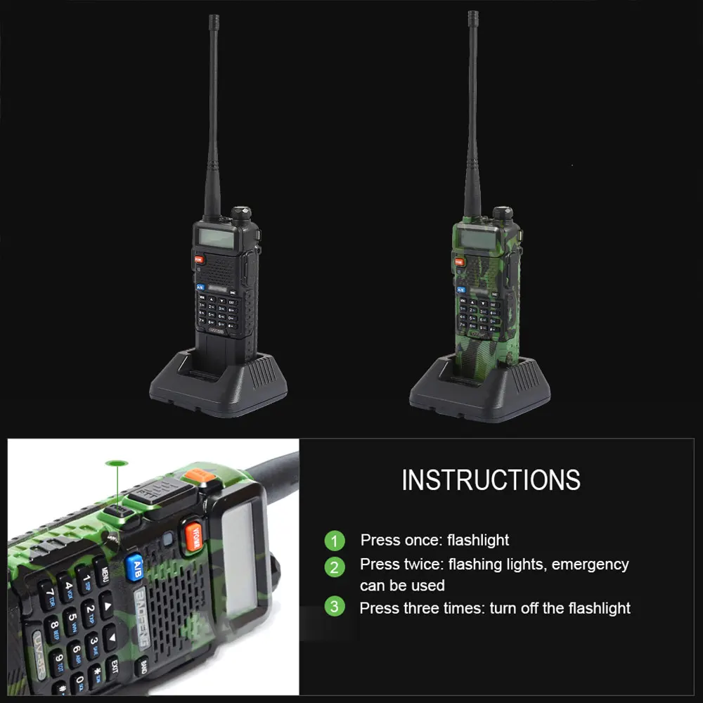 2 шт Baofeng UV-5R иди и болтай Walkie Talkie “иди и радиолюбителей Портативный иди и болтай Walkie Talkie“ иди и 128 двухдиапазонный УКВ/VHF радио двухстороннее радио UV 5r C