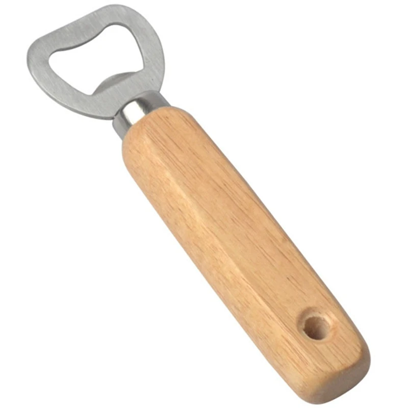 40PCS Wooden Handle Handheld Mixer Opener Wine Beer Soda Glass Opener Kitchen Bar Tool