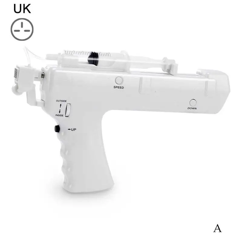 Пистолет для инъекций воды, инструмент для ухода за кожей лица, мезотерапия, увлажняющий, омоложение, игла для использования - Цвет: UK plug