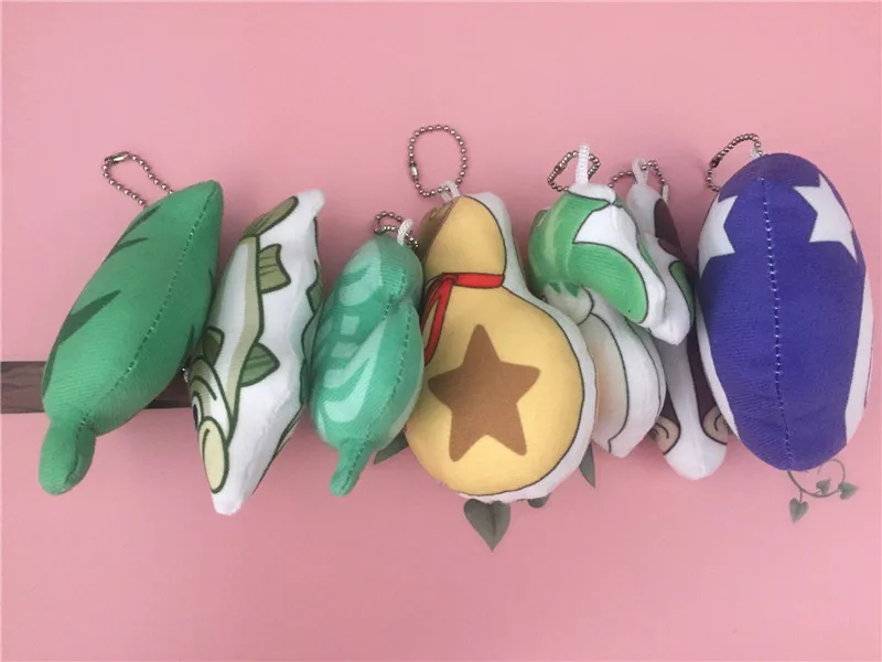 Animal Crossing Plush Keychain Raymond New Horizons Raccoon Leaf Kohlrabi Fossil Amiibo Isabelle Key Bag Pendants Dolls 10pcs  (4)