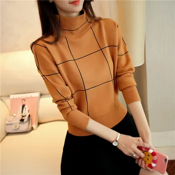 

Korean version of the loose casual half-high collar knit bottoming shirt women autumn and winter 2019 new lazy style sweater