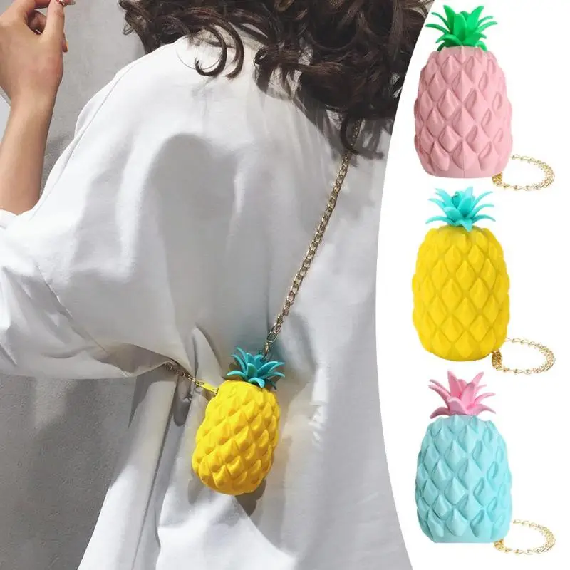 

Mini Pineapple Women Shoulder Bag Cute Fruit Jelly Girls Chain Crossbody Messenger Bag Coin Purse