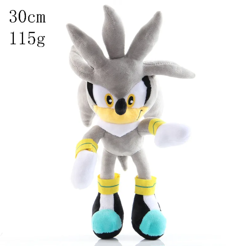 28cm Sonic Plush Doll Black Blue Yellow Hedgehog Soft Stuffed Toy Hot Game Shadow Knuckles Tails For Children Christmas Gifts