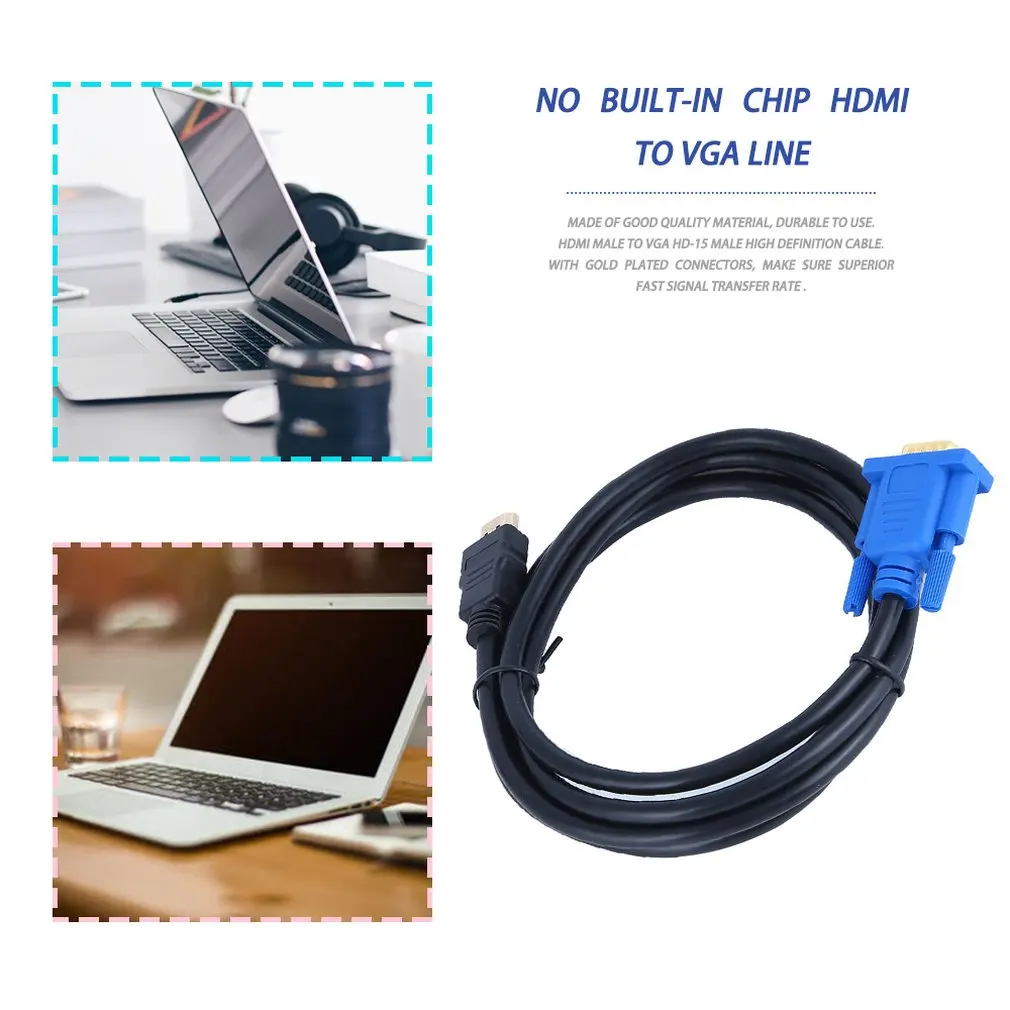 1 8/3 метра HDMI к VGA Кабель 15Pin адаптер папа видео 1024x768 p Высокое разрешение супер