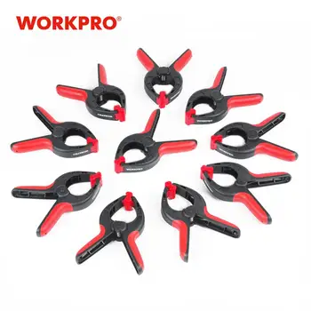 

WORKPRO 10PC 50mm Heavy Duty Tool Set Wood Jig Plastic Clamps Spring Clamps Tools for WoodWorking Photo Backdrop Background