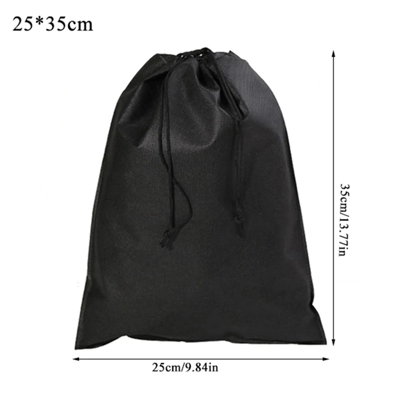 Hot Non-woven Fabrics Drawstring Bag Draw Pocket Shoes Travel Portable Pouch Bag Organizer Portable Black White Draw Pocket NEW