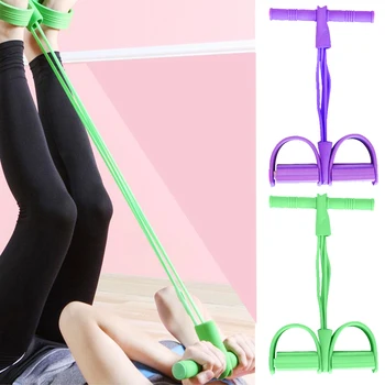 

4 rope Resistant Elastic Pull Ropes Exerciser Rower Belly Resistance Band Home Gym Training Elastic Bands For Fitness Equipment