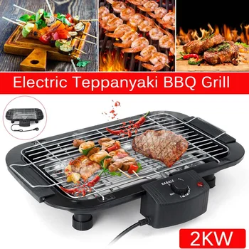 

AC220V Portable Smokeless Electric Pan Grill BBQ Stove Electric Griddle Barbecue 5 Temperature Mode for Home Outdoor Camping