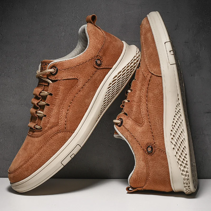 

Casoipra Genuine Leather Men Shoes Top Quality Casual Shoes Comfortable Handmade Mens Flats Sneakers Luxury Suede Shoes Men
