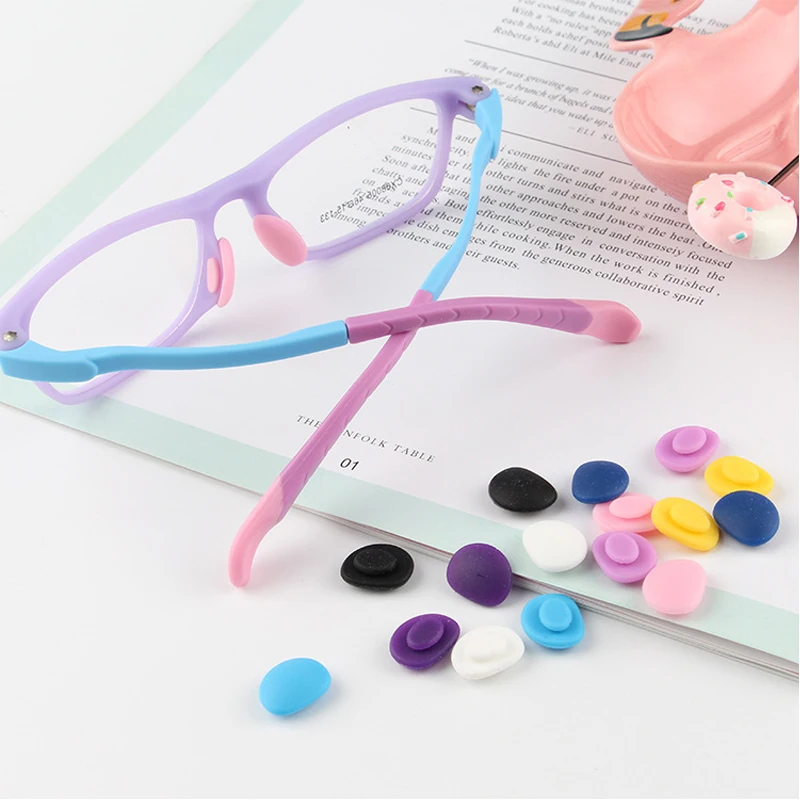 2Pairs/Lot Non-slip Comfortable Silicone Plug-in Cushion Nose Pads for Kid Children Colored Soft On Glasses Inserted Nose Pad