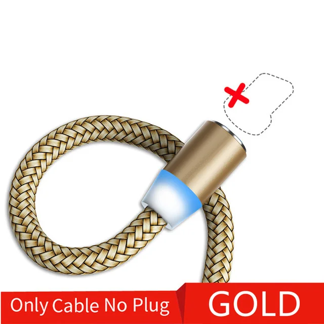 Only Cable Gold Олаф 2 м Магнитный Micro USB кабель для iPhone samsung Android мобильный телефон Быстрая зарядка usb type C кабель магнит зарядное устройство провод шнур - Цвет: Only Cable Gold