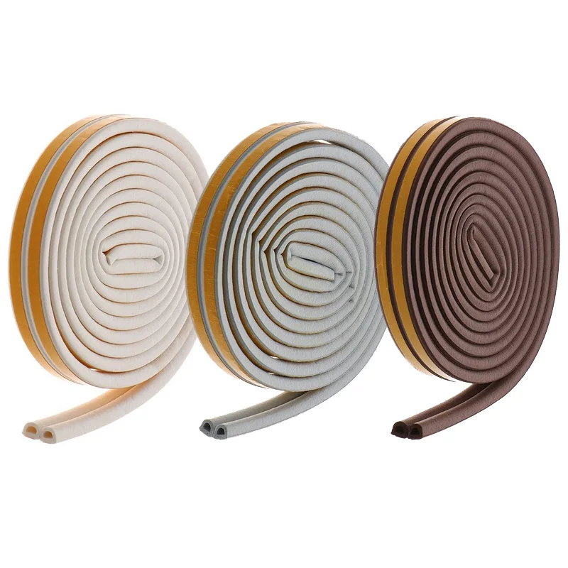 5 mètres D Type auto-adhésif porte bandes détanchéité auto-adhésif fenêtre mousse vent étanche à la poussière isolation acoustique outils