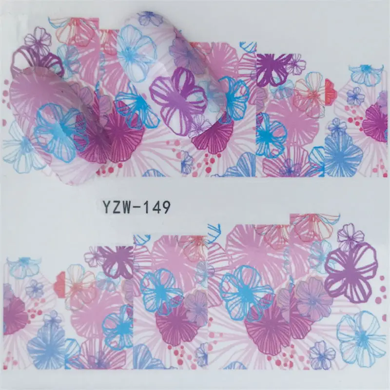 Nail Art Sticker Flowers Coconut Tree Abstraction Styles Nail Art Water Decals Water Transfer DIY Nail Decoration Stickers - Цвет: 149