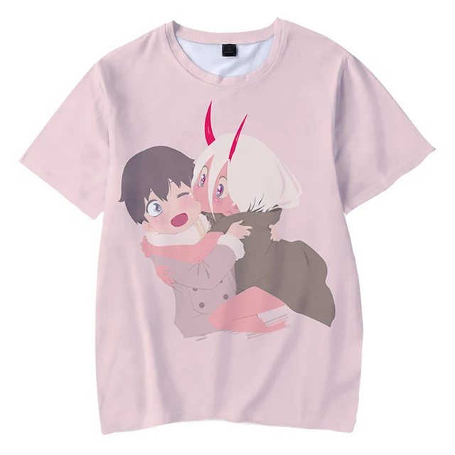 Darling In The Franxx Anime Zero Two Kawaii Cartoon Print Top Harajuku T  Shirt - T-shirts - AliExpress