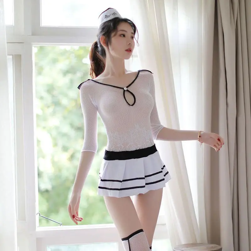 Cosplay&ware Sexy Lingerie Women’s Uniform Temptation Temperament Stewardess Perspective Tights Stockings Suit -Zentai shop online Hf04ba564267143669344250c499762cfV.jpg