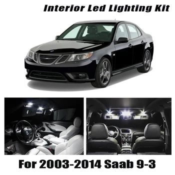 

13pcs White Error Free Car LED Interior Light Reading Ceiling Bulbs Kit Fit For Saab 9-3 2003-2011 2012 2013 2014 Parking Lamp