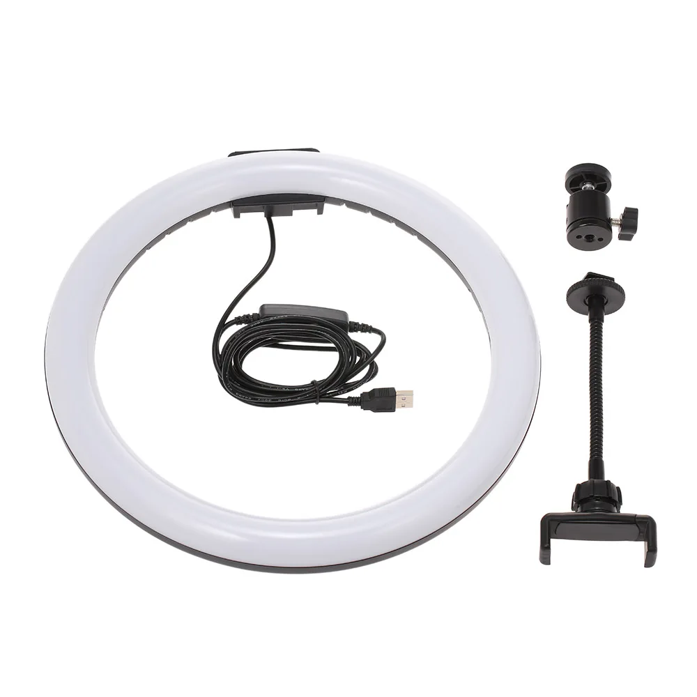 

TUOPODA 12" Selfie LED Ring Light 3200-5600K Dimmable Video Live Selfie LED Ring Light Photography with Phone Holder USB Plug