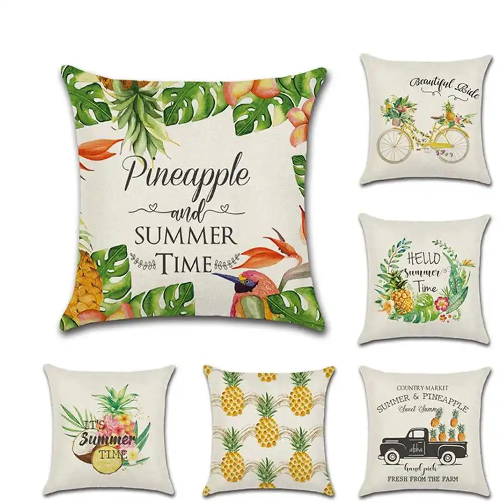 

Pillowcase Cushion Sweet Summer Pineapple Pillowcase Cartoon Bicycle Pillowcase Decoration 45x45 Pillowcase