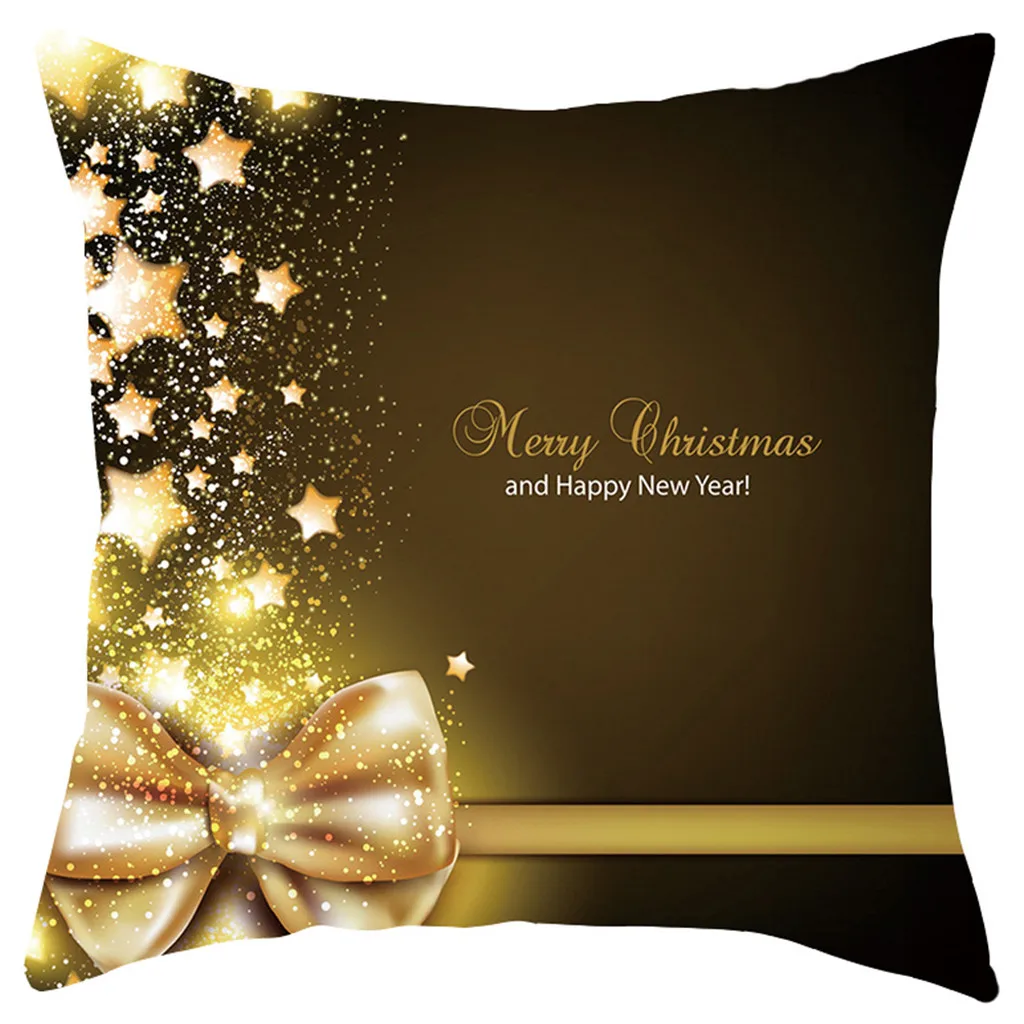 Merry Christmas короткая плюшевая наволочка, набор диванных подушечек, украшение для дома 18x18 дюймов, диванная декоративная наволочка