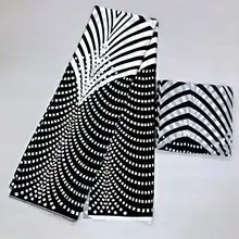 Имитация шелка воск черно-белая шелковая шифоновая ткань африканская ткань Анкара африканская восковая печать ткань 5+ 2 ярдов! MS01