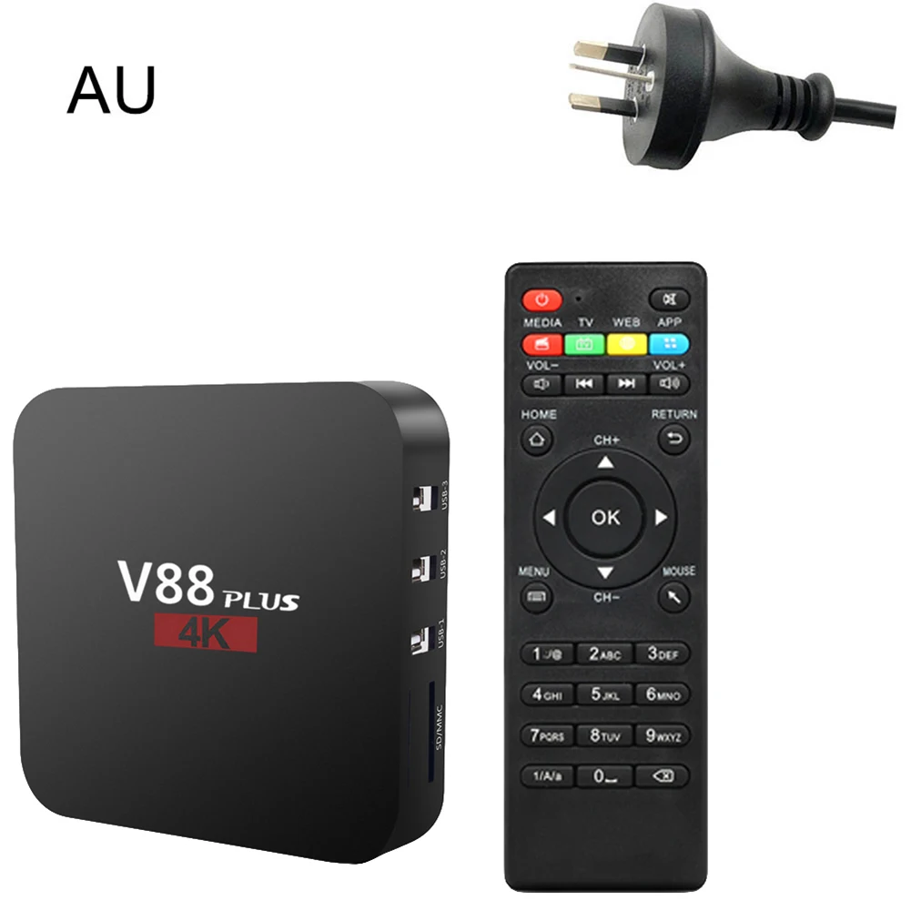 Android tv Box V88 1 ГБ ОЗУ 8 Гб ПЗУ RK3229 четырехъядерный 1080P HD WiFi смарт ТВ приставка медиаплеер телеприставка