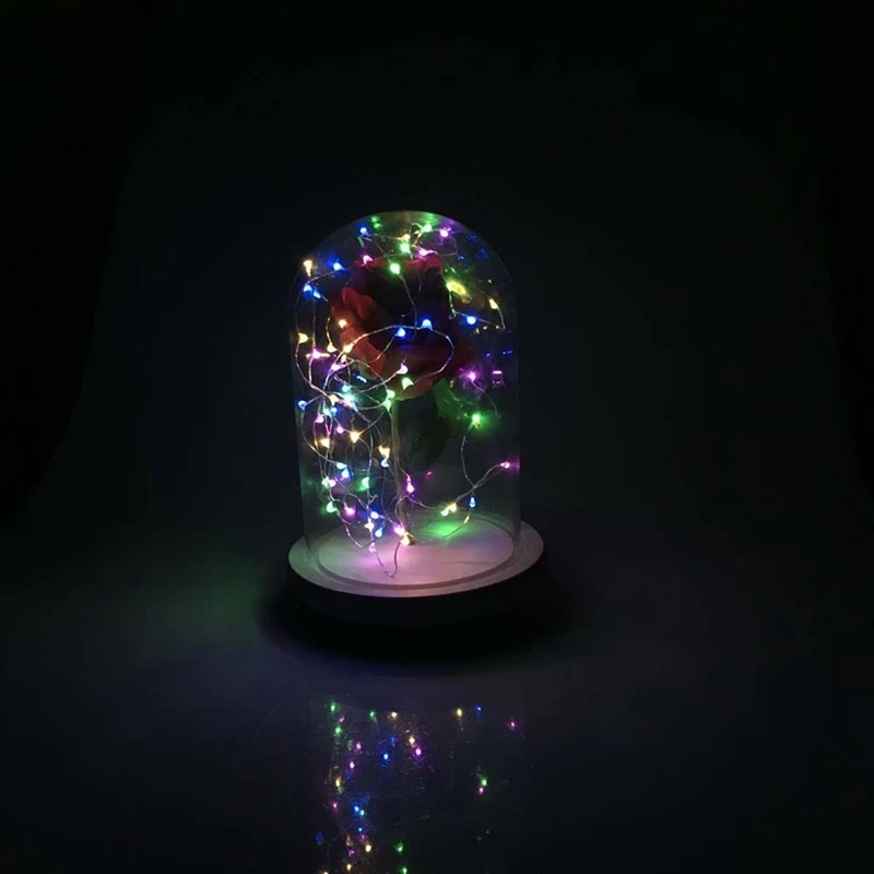 Led симуляцией, Роза светильник светящиеся гирлянды светильник бутылка ночной Светильник Романтический Свадебные украшения Стекло декоративный светильник