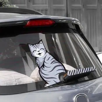 

Cute Автомобильная Наклейка Cartoon Cat Tail Windshield Rear Window Wiper Decals Funny Car Sticker