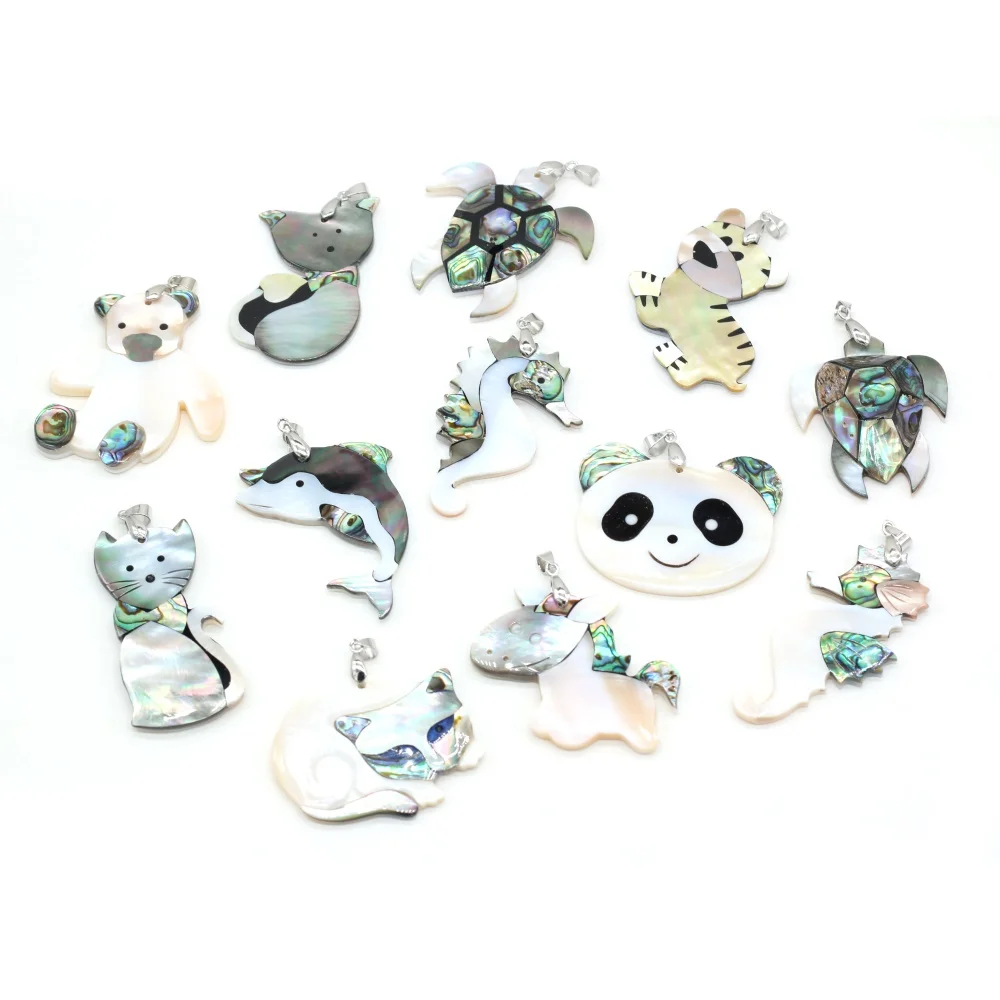 

Natural Shell Pendant Animal shape Mother of Pearl Exquisite charms For jewelry making DIY Necklace accessories
