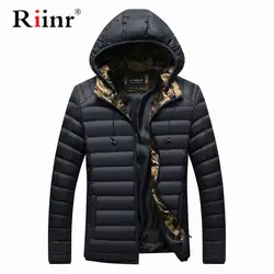 Riinr Зимняя Мужская парка Caot 2019, новая модная брендовая одежда, мужская однотонная цветная парка с капюшоном, повседневная куртка-парка для