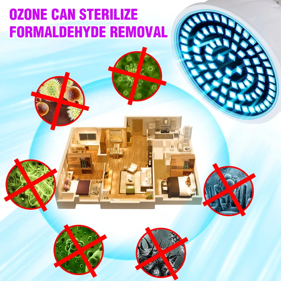 

E27 Ultraviolet LED Lamp 220V E14 UV Light Sterilizer Lamp MR16 Germicidal Bulb GU10 UVC LED Disinfection Light Virus Prevention