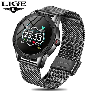 

LIGE new ladies smart watch fitness tracker wearable device smart watch men heart rate monitor ECG detection reloj inteligente