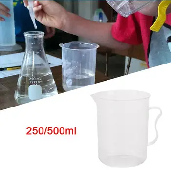 

250ml 500ml Plastic Measuring Beaker Scale Measuring Cup Measuring Cup Durable Testing Jugs Chemistry Professional Laboratory