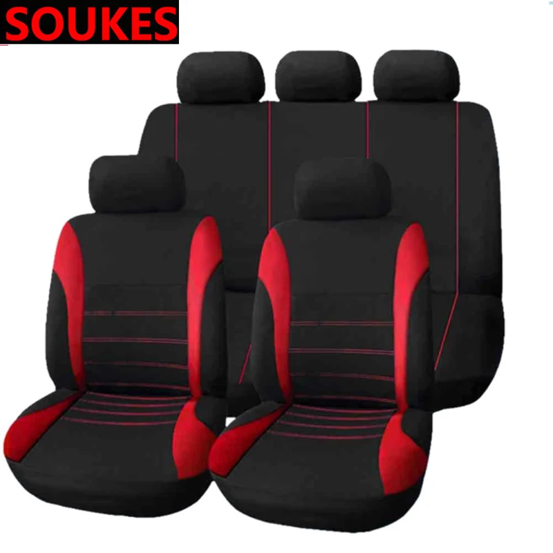 Чехол для сиденья гоночного автомобиля из полиэфирной ткани для Renault Megane Logan Mitsubishi Lancer VW Tiguan Golf 4 7 6 T5 T4 Jetta - Название цвета: 5Seat-R