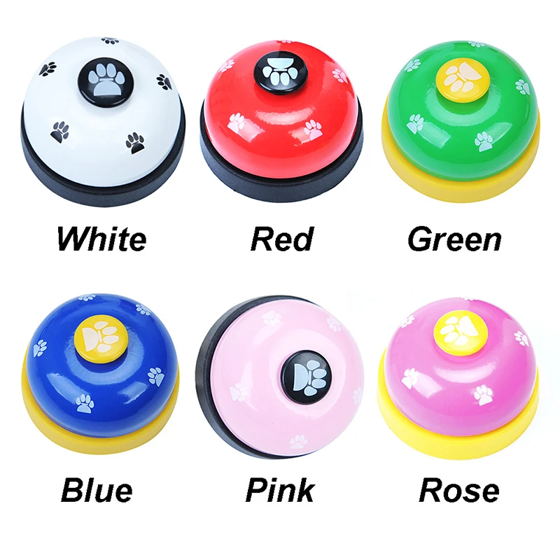 6 Colors Pet Training Bell Dog Ball-Shape Paws Printed Meal Feeding Educational Toy Puppy Interactive Training Tool Supplies-2