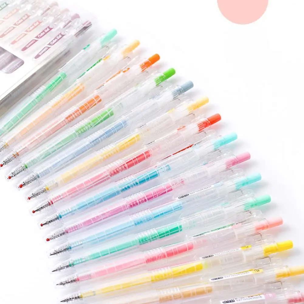 

9pcs/set Color Press Gel Pen Set 0.5mm Scrapbook Paper Multiple Colors Office Stationery Color Gel Pen School Craft Supplie N9F6
