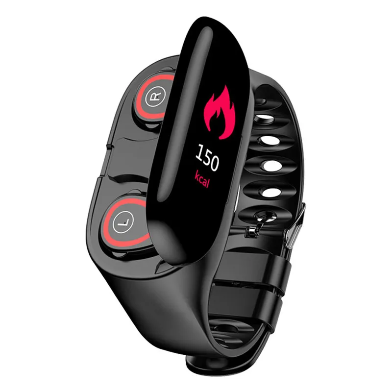 

M1 Newest AI Smart Watch With Bluetooth Earphone Heart Rate Monitor Smart Wristband Long Time Standby Mens Sport Smartwatch