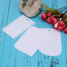 3 шт Пластиковые Тесто Торт скребок для мастики Торт Кондитерские инструменты для украшения выпечки гладкие зубчатые края резцы шпателя