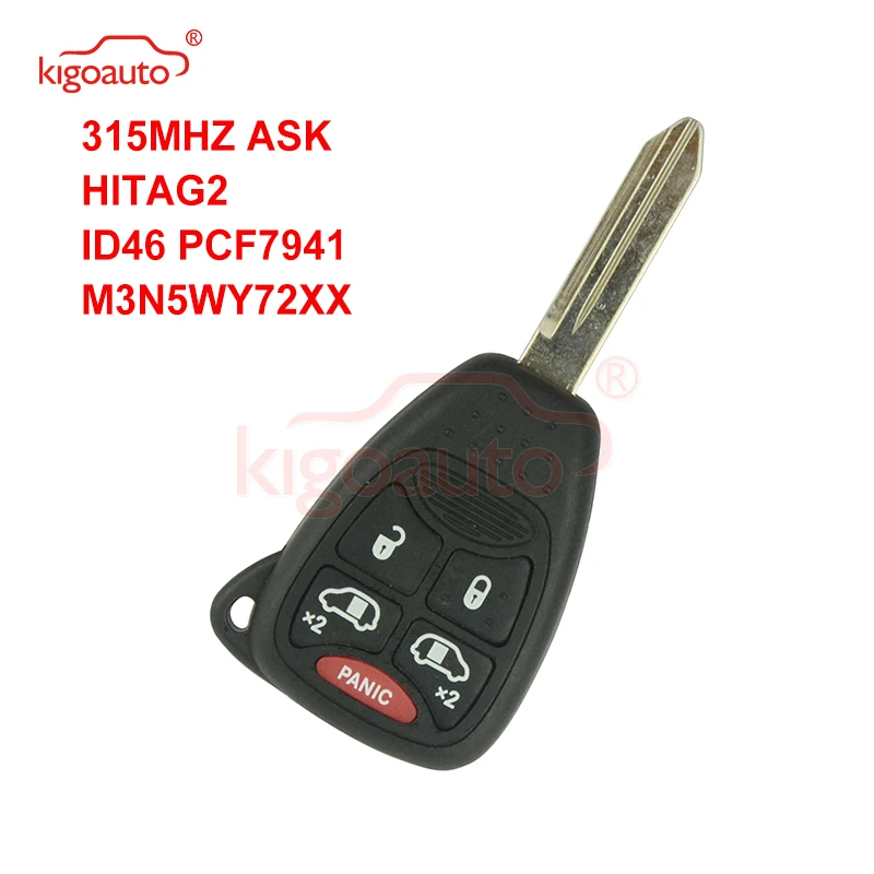 

Kigoauto M3N5WY72XX Remote key 5 button 315Mhz for 2005-2007 Jeep Liberty 267F-5WY72XX