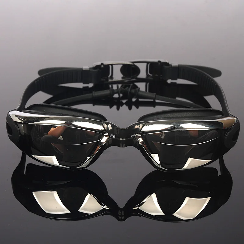 

2016 E Genuine Product High-definition Electroplated for Both Men And Women Swimming Glasses Earplug One-piece Anti-fog UV-Prote