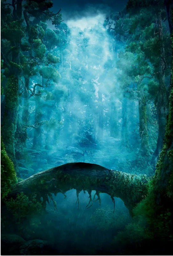 5x7FT Moonlight Fairy Forest Brave Tree Root Bridge River Custom Photo Studio Backgrounds Backdrops Vinyl 150cm x 220cm | Электроника