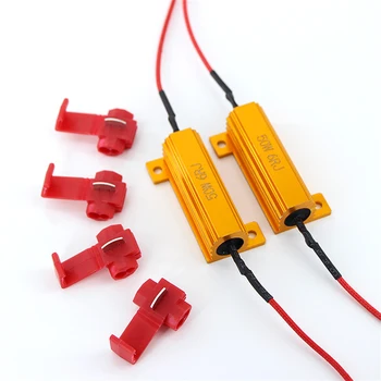 

8 Quick Wire Clip 4pc Hot 50W 6 Ohm Load Resistors LED Flash Rate Turn Signals Light Indicator Controllers Brake Motorcycle