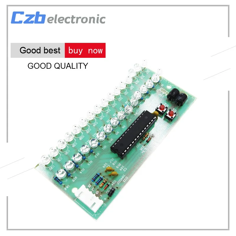 

16 LED Dual Channel Signal MCU Adjustable Display Pattern LED VU Meter LED Level Indicator Audio Music Equalize Module DC 6V 12V