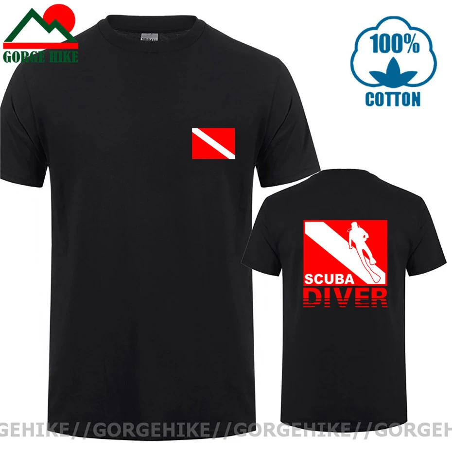 Camisetas de buceo desgastadas Vintage para hombres, Retro de buceo, camiseta rescate del personal, estampada con la bandera PADI en la espalda|Camisetas| - AliExpress