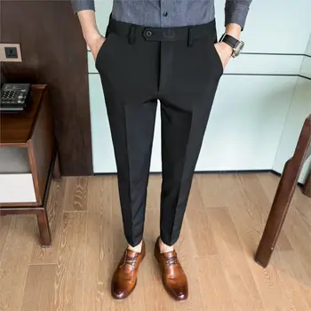 

Trousers Men's Slim Is Suit Leisure Long Pants Solid Pants Business Suit Summer Cat