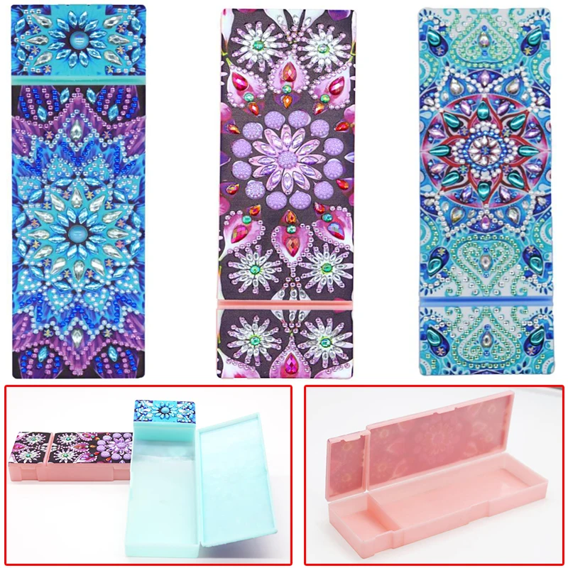

DIY Mandala Special Shaped Diamond Painting Stationery Storage Box Pencil Box Storage Box for Student Christmas Gift Stationery