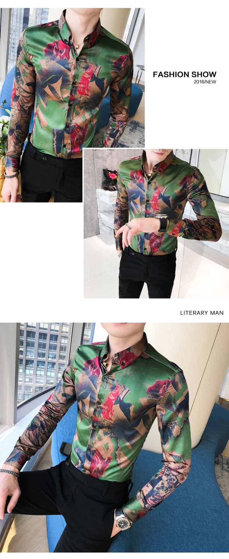 Мужская гавайская рубашка, приталенная,, Hombre Chemise Homme, рубашки, роскошная рубашка с длинным рукавом, Camisas Masculina, рубашки для мужчин