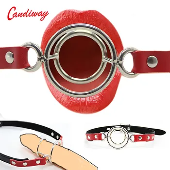 BDSM Breathable due O-Ring Ball Gags Mouth Gag Fetish Ball for women men Leather Oral Fixation Flirting Cosplay role Sex Toys 1