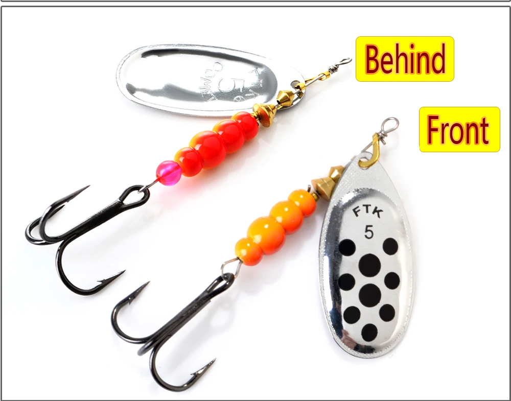 FTK Spinner Köder 4g/5g/7g/10g/14g Harter Löffel Bass Lockt Metall Angeln Lockt Mit Drillinge Angelgerät Für Hecht Angeln – Detail 4