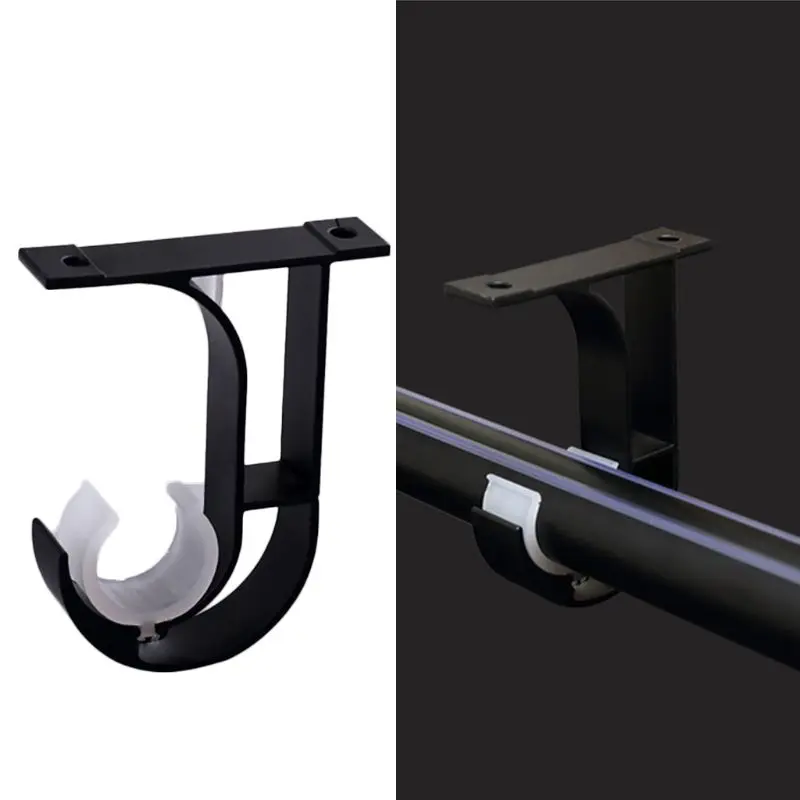 

4pcs Iron Curtain Rod Brackets Roof Mounted Window Hardware Holder Home Decor
