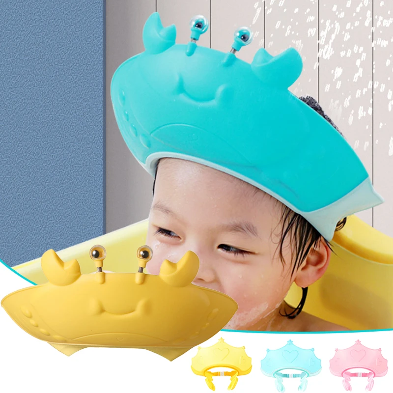 Shower Cap Accessories Bathing Protection Cute Adjustable Waterproof Visor Hat For Kids Children аксесуары для ванны | Дом и
